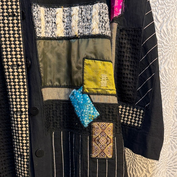 John Mark Multicolor Patchwork Women's Blazer - Picture 3 of 9